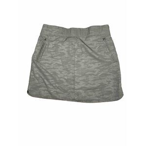 Orvis Skort Womens Sz L Green Camo Athletic Stretch Skirt Shorts Zip Pocket Hike